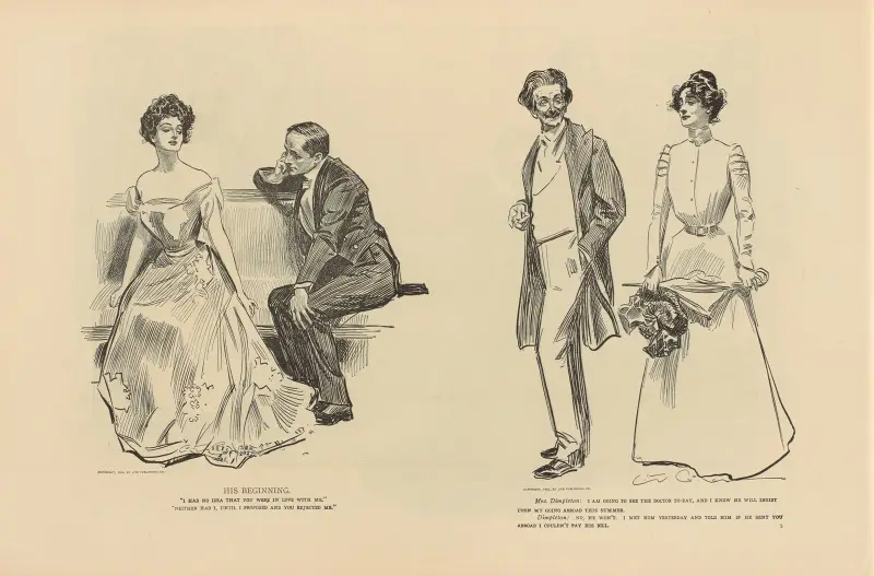 Sein Anfang, 1893 von Charles Dana Gibson