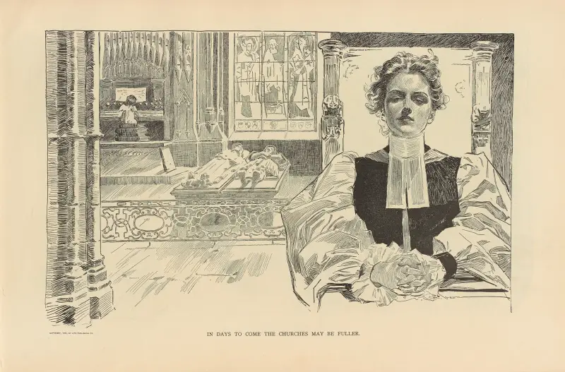 In days to come the churches may be fuller av Charles Dana Gibson
