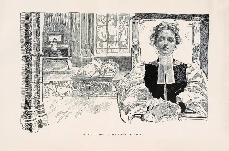In days to come the churches may be fuller av Charles Dana Gibson