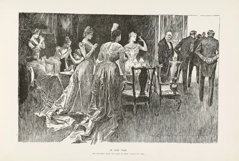 Rok przestępny – panowie zostawiają panie z ich tytoniem i winem, Charles Dana Gibson