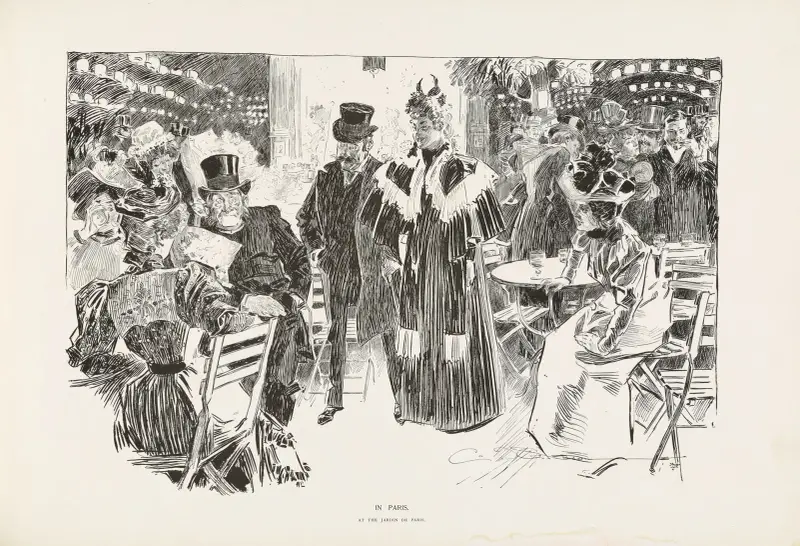 In Paris – At the Jardin de Paris av Charles Dana Gibson