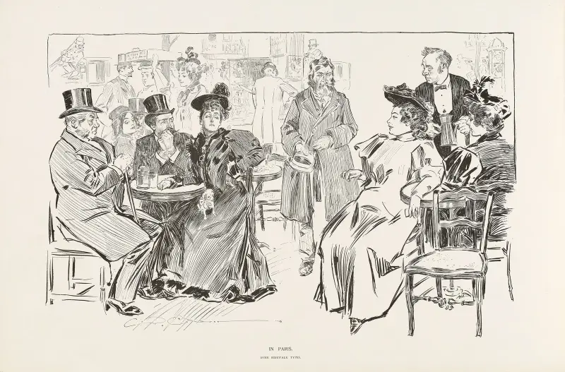I Paris – några trottoartyper av Charles Dana Gibson