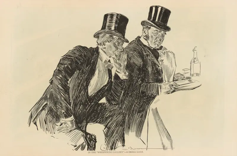 In the ‘whispering gallery’—a small loan av Charles Dana Gibson