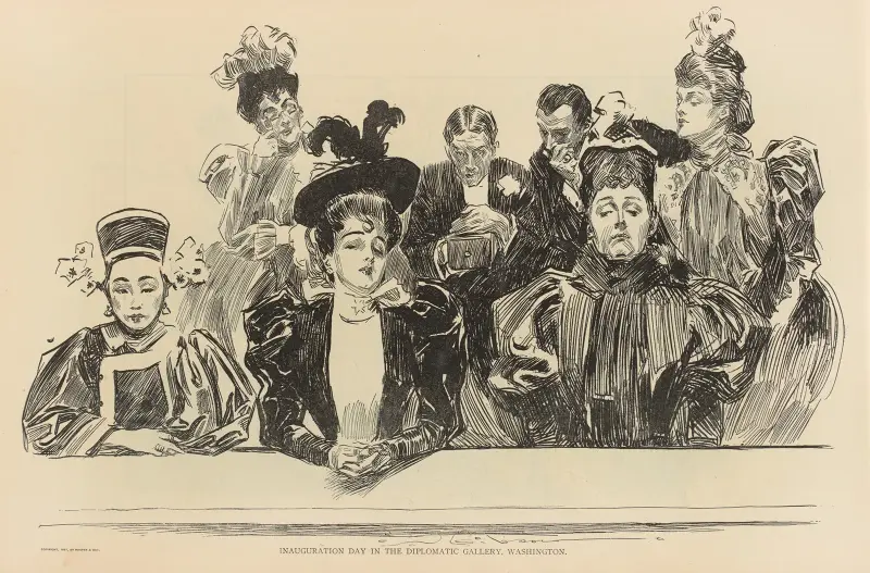 Invigningsdagen i diplomatiska galleriet, Washington av Charles Dana Gibson