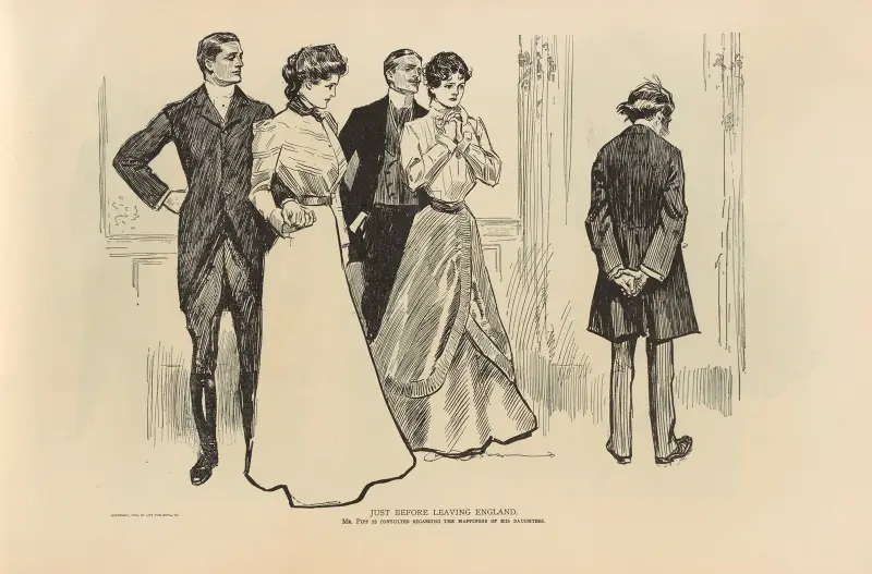 Strax innan avfärd från England av Charles Dana Gibson
