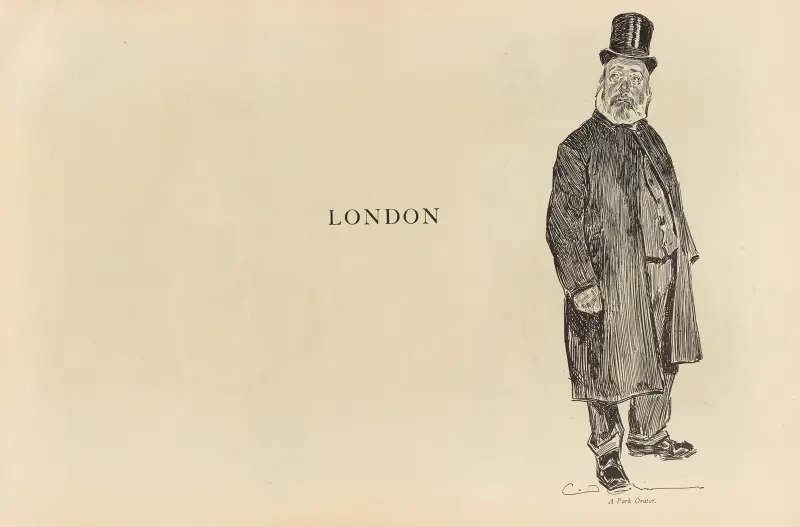 London. En parktalare av Charles Dana Gibson