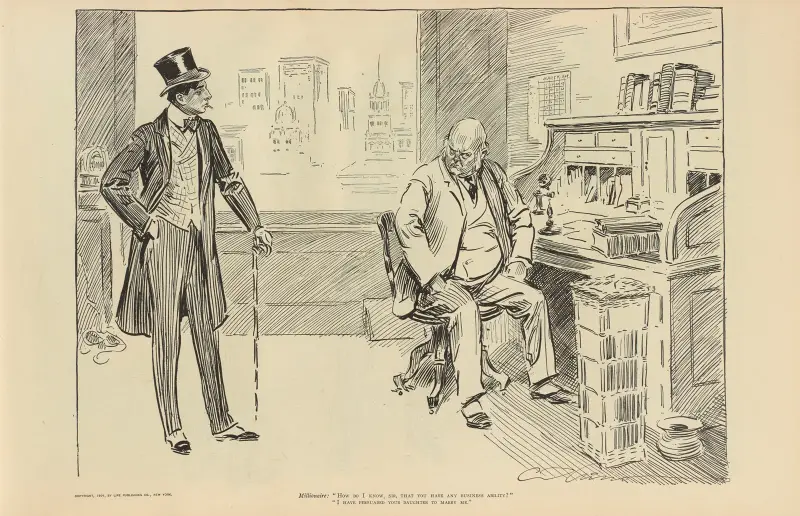 Millionaire; ‘How do I know, sir, that you have any business ability’ av Charles Dana Gibson