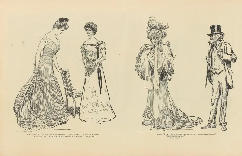 Miss Boston; ‘Ah, yes; your verses are charming’ av Charles Dana Gibson