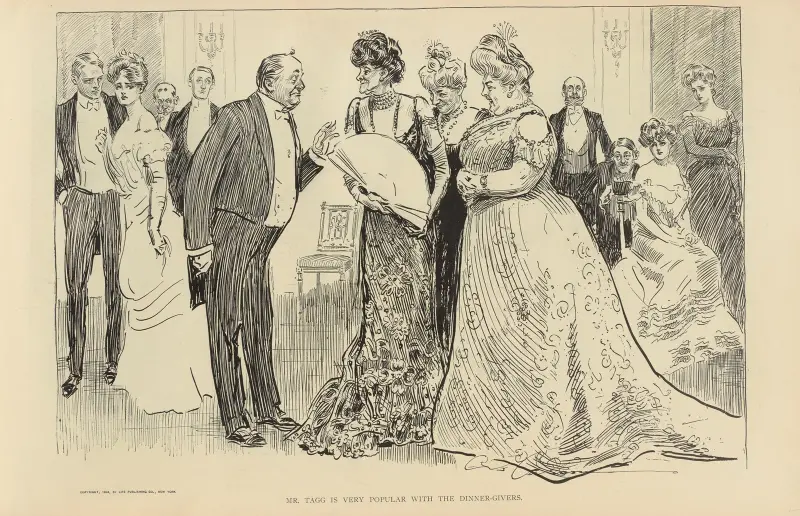 Mr. Tagg is very popular with the dinner-givers av Charles Dana Gibson