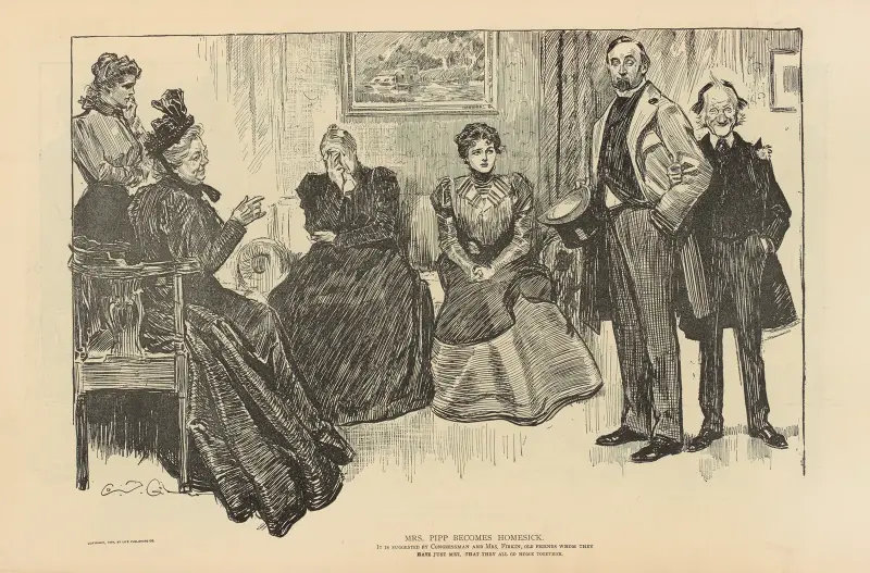 Mrs. Pipp blir hemsjuk av Charles Dana Gibson