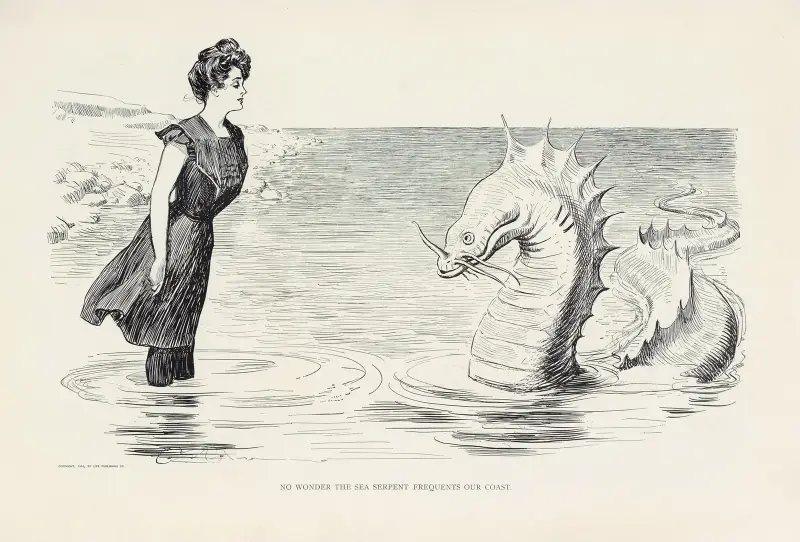 No wonder the sea serpent frequents our coast av Charles Dana Gibson