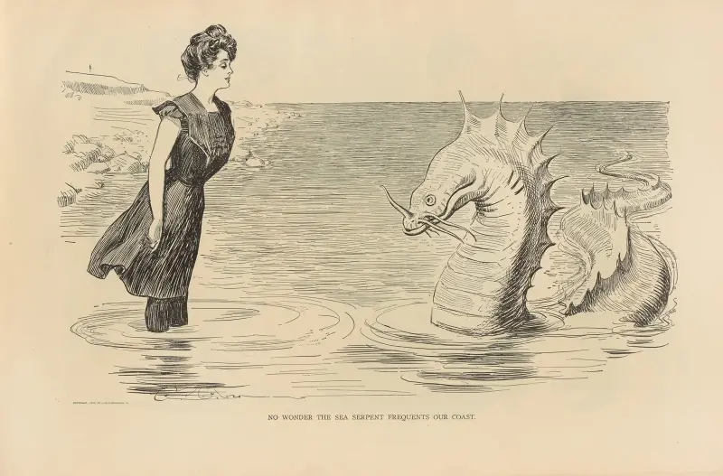No wonder the sea serpent frequents our coast av Charles Dana Gibson