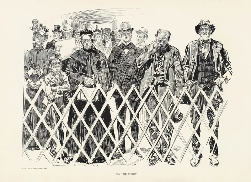 On the ferry av Charles Dana Gibson