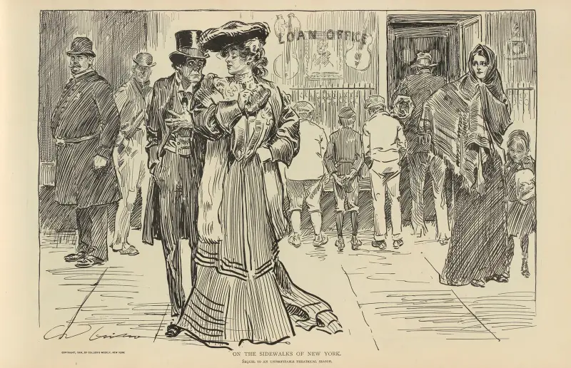 On the sidewalks of New York av Charles Dana Gibson