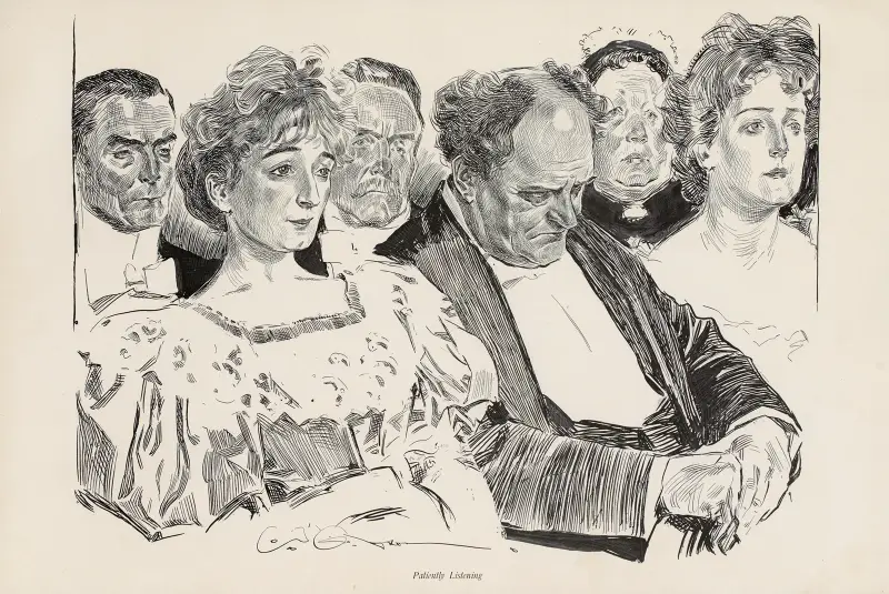 Patiently Listening av Charles Dana Gibson