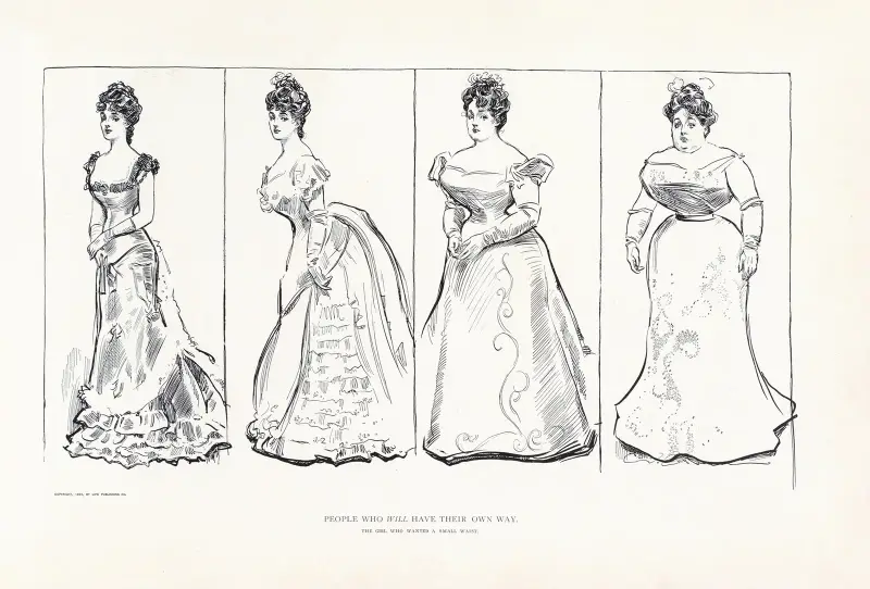 Menschen, die ihren eigenen Kopf haben – Das Mädchen, das eine schmale Taille wollte von Charles Dana Gibson