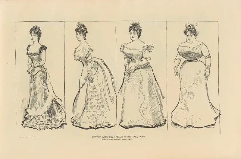 Ci, którzy postawią na swoim. Dziewczyna, która chciała mieć wąską talię, Charles Dana Gibson
