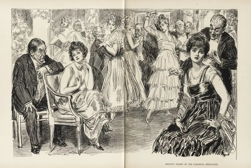 Die missliche Lage der europäischen Debütantin von Charles Dana Gibson