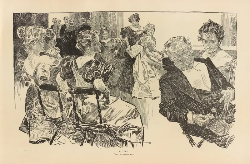 Pussel. Hitta den gifte mannen av Charles Dana Gibson