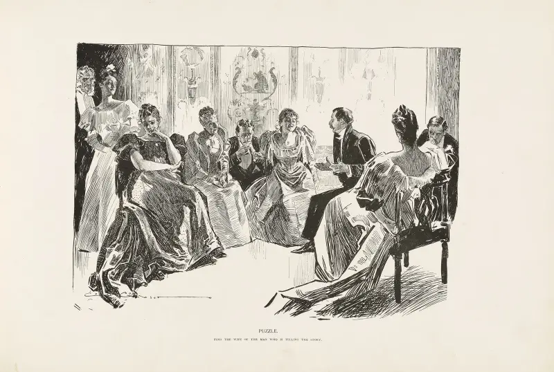Puzzle – Find the wife of the man who is telling the story von Charles Dana Gibson