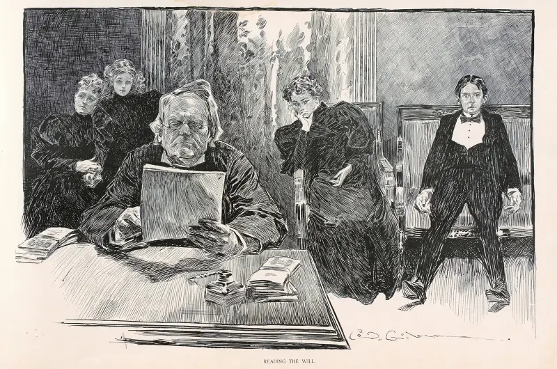 Das Testament lesen, 1896 von Charles Dana Gibson