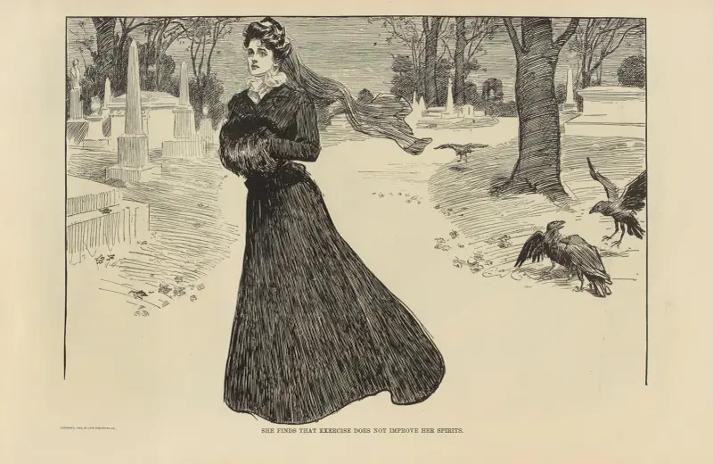 Hon finner att motion inte piggar upp henne av Charles Dana Gibson