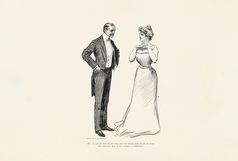 She; If i let you kiss me this once, will you promise never to ask me again av Charles Dana Gibson