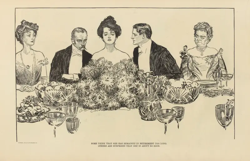 Some think that she has remained in retirement too long av Charles Dana Gibson