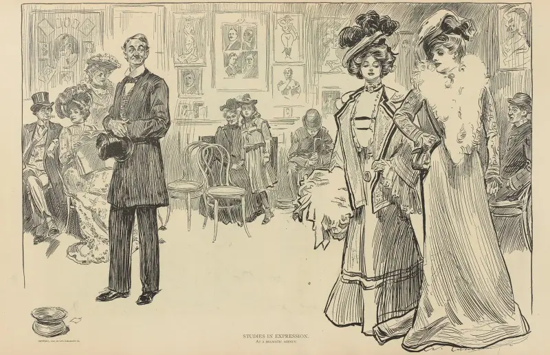 Studies in expression, at a dramatic agency av Charles Dana Gibson