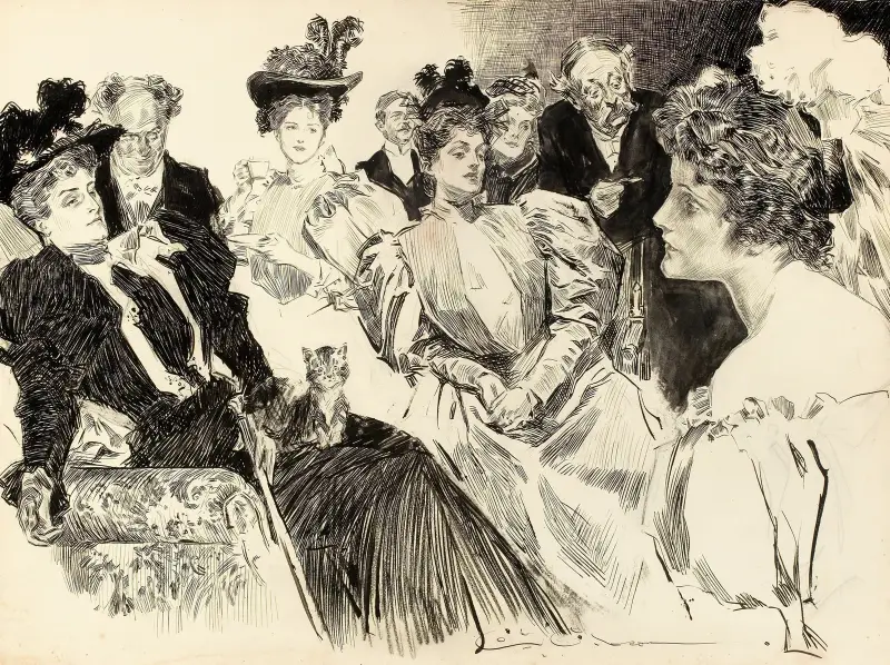 Tea Room av Charles Dana Gibson