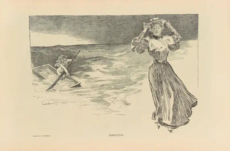 Versuchung, 1893 von Charles Dana Gibson