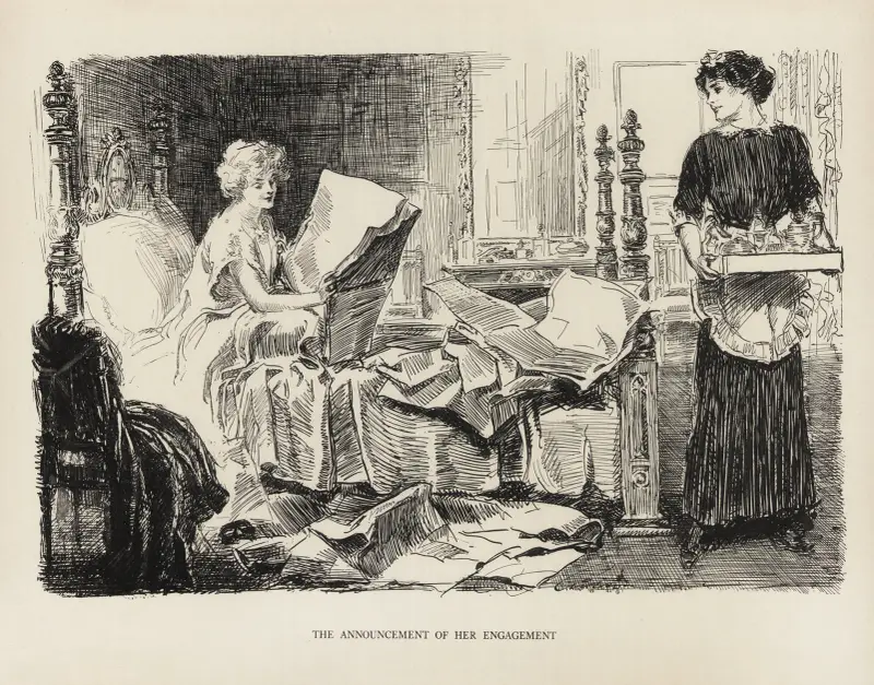 Tillkännagivandet av hennes förlovning av Charles Dana Gibson