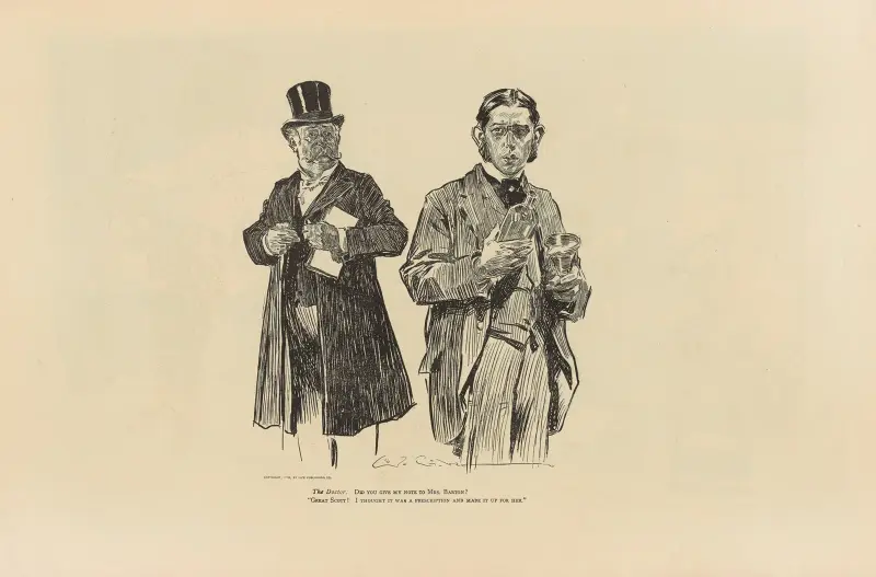 Doktorn; Gav du min lapp till Mrs. Barton av Charles Dana Gibson