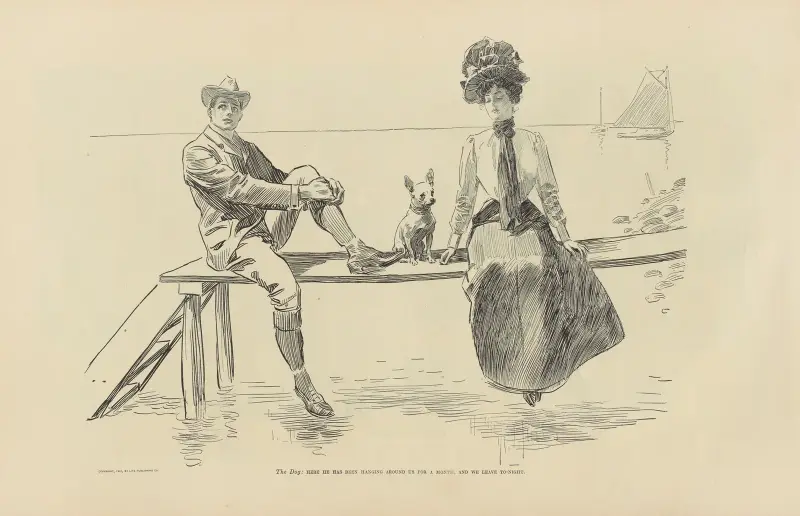 Hunden; här har han hängt hos oss i en månad, och vi åker i natt av Charles Dana Gibson