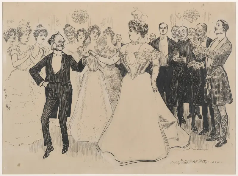 The education of Mr. Pipp. XXXIV, on the occasion of Mr. Pipp’s birthday, a ball is given at Caroney Castle av Charles Dana Gibson