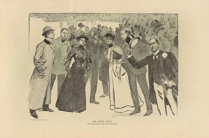 Hästutställningen. Hur djuren ser ut från boxarna av Charles Dana Gibson