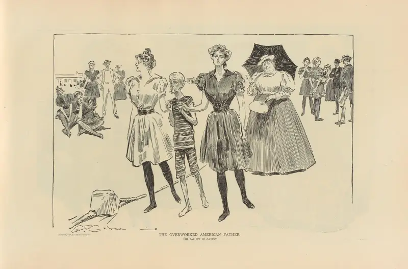 Den överarbetade amerikanske fadern av Charles Dana Gibson
