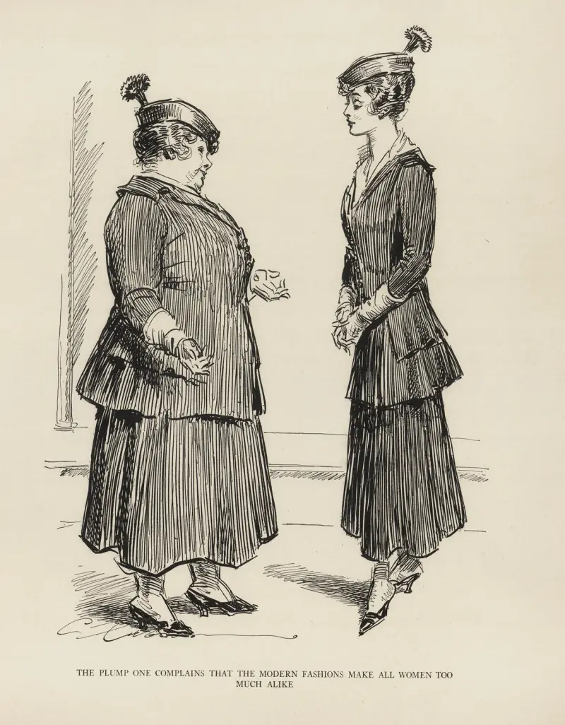 Den fylliga klagar över att modet gör alla kvinnor alltför lika av Charles Dana Gibson