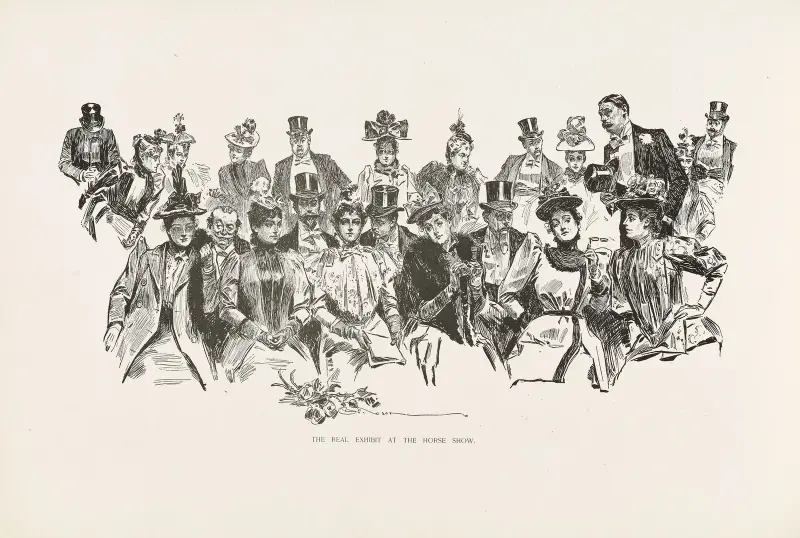 The real exhibit at the horse show av Charles Dana Gibson