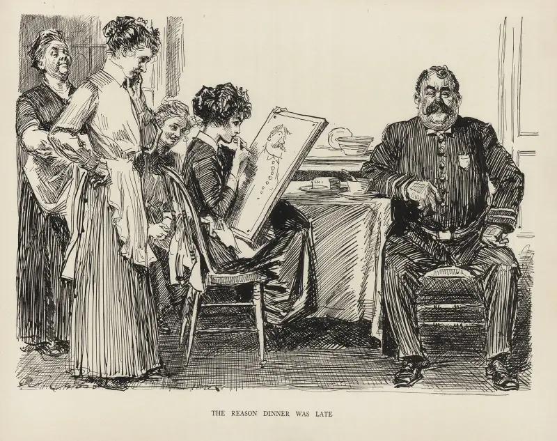 Anledningen till att middagen blev sen av Charles Dana Gibson
