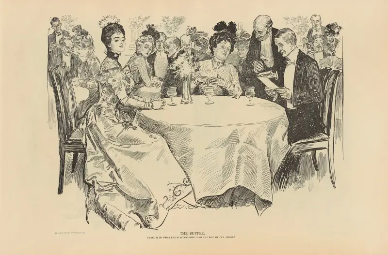 Das Abendessen, 1893 von Charles Dana Gibson