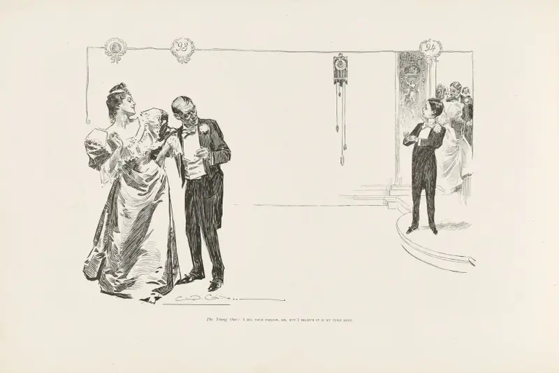 The young one; I beg your pardon, Sir, but i believe it is my turn yet av Charles Dana Gibson