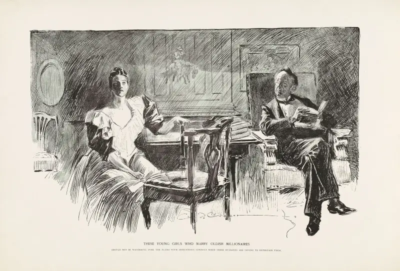 Dessa unga flickor gifter sig med äldre miljonärer av Charles Dana Gibson