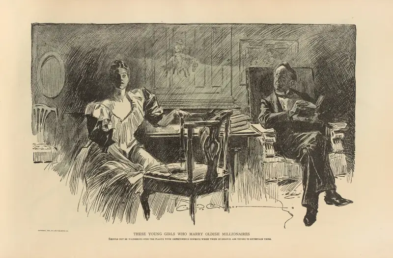 Dessa unga flickor som gifter sig med äldre miljonärer av Charles Dana Gibson