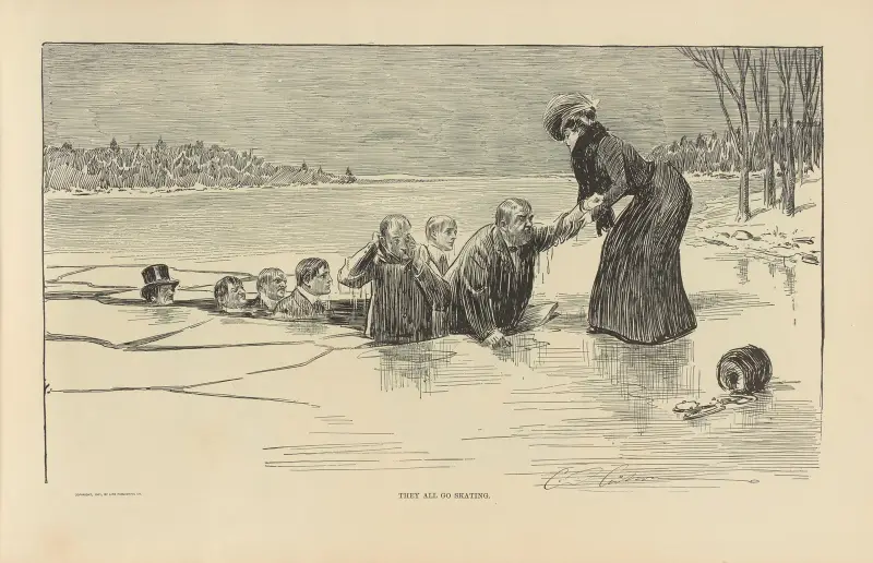 They all go skating av Charles Dana Gibson
