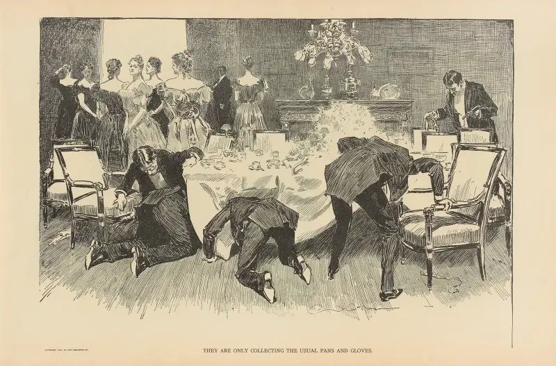 They are only collecting the usual fans and gloves av Charles Dana Gibson