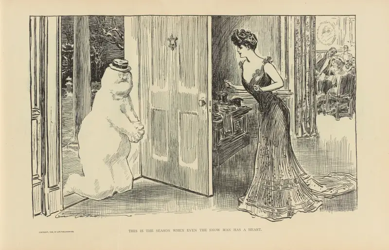 This is the season when even the snow man has a heart av Charles Dana Gibson