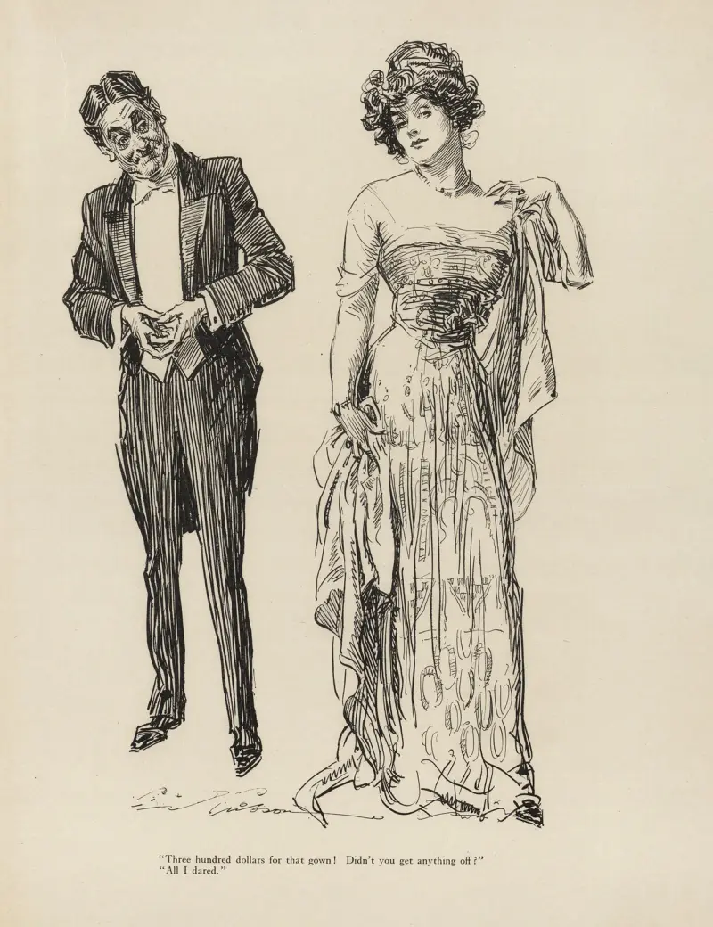 ‘Three hundred dollars for that gown! Didn’t you get anything off’ av Charles Dana Gibson