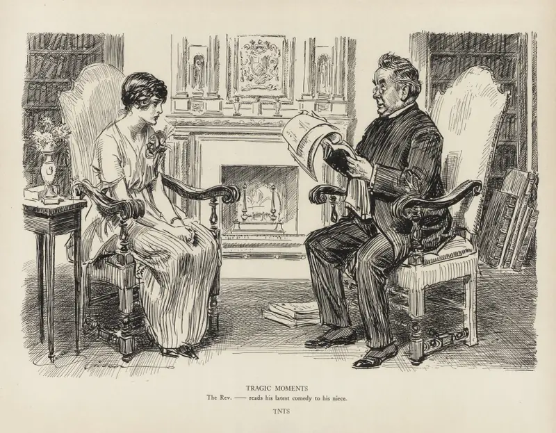 Tragic moments – The Rev. – reads his latest comedy to his niece av Charles Dana Gibson