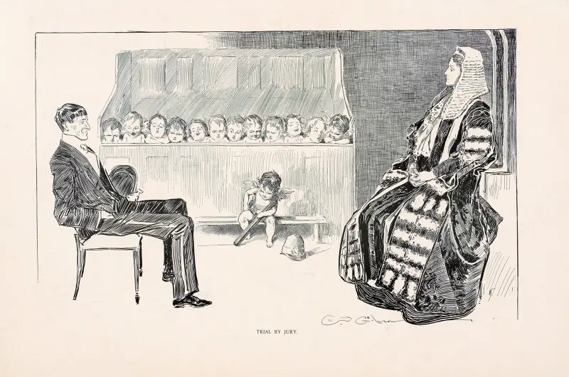 Prov på jury (Trial by Jury) av Charles Dana Gibson